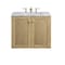 James Martin Vanities Laurent 30in Single Vanity, Light Natural Oak w/ 3 CM Carrara Marble Top 545-V30-LNO-3CAR - alternate 5